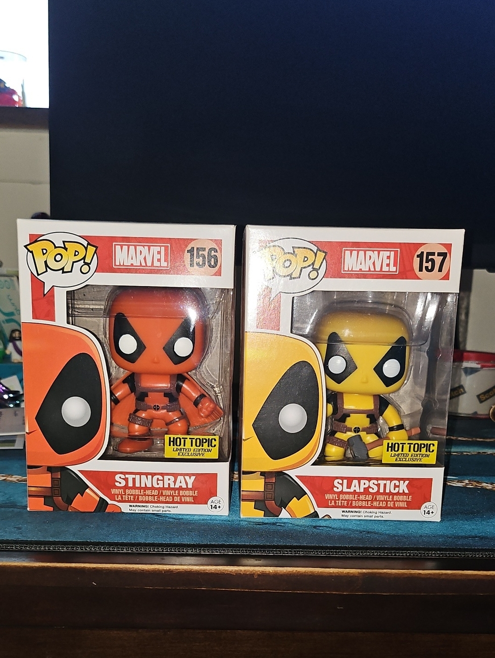 Funko Pop! Marvel Stingray (Orange) & Slapstick (Yellow) Vinyl Figure Set